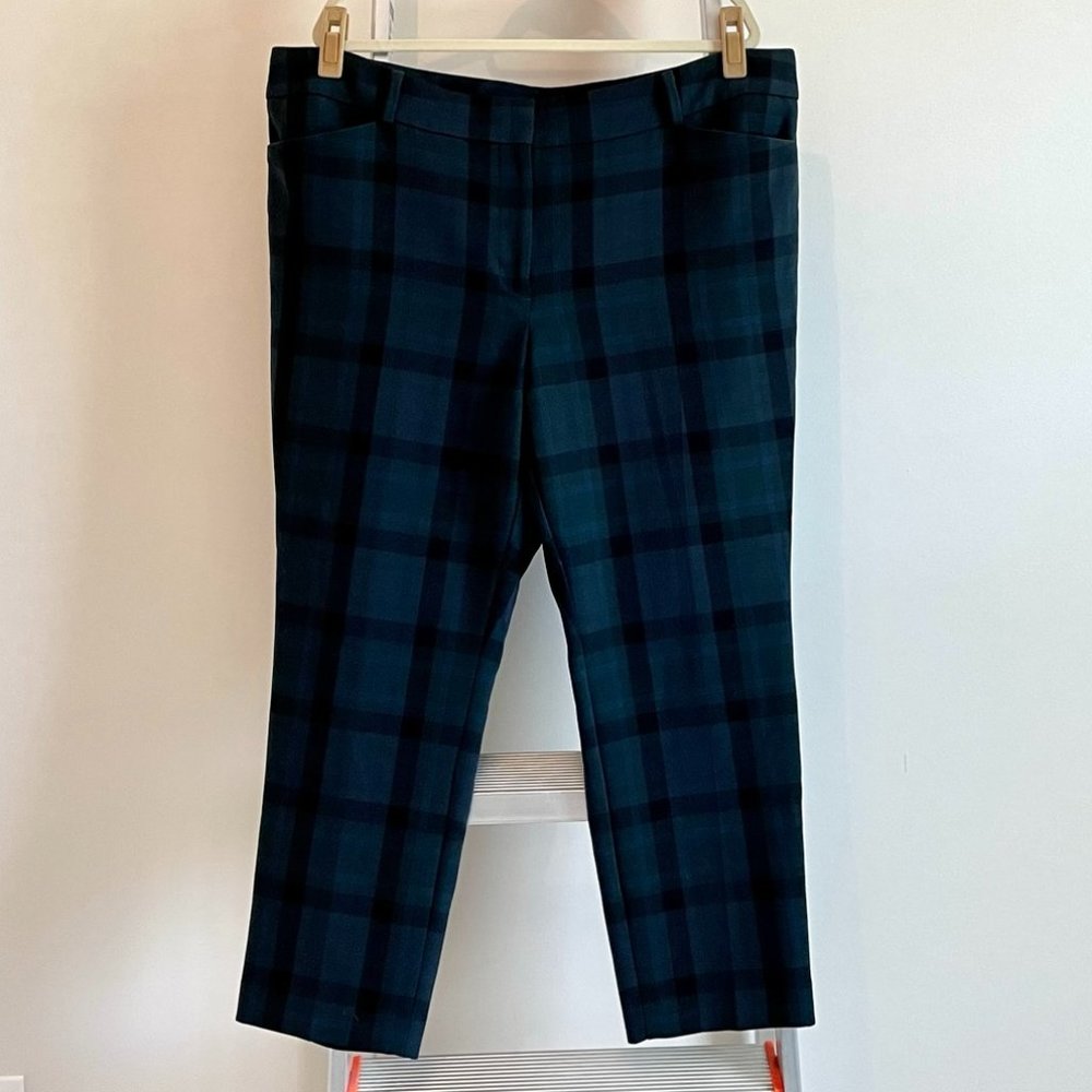 Blue/black LOFT Plus Julie skinny ankle pants